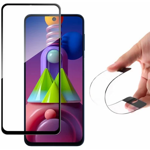 Full Cover Flexi Nano stakleno hibridni zaštitnik zaslona s okvirom za Samsung Galaxy M51 crni