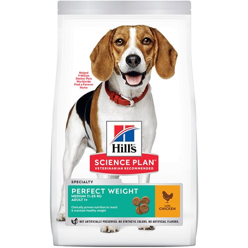 Hill’s science plan dog perfect weight medium adult piletina - 2 kg Cene