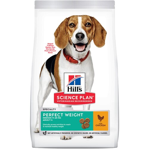 Hill’s Science Plan Adult 1+ Perfect Weight Medium s piščancem - 2 kg Cene
