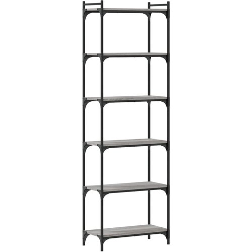 Maison Chic Knjižna omara - Knjižni regal 6-nadstropna siva sonoma 60x30x188 cm inž. les, (21725329) Slike
