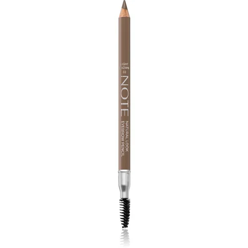 Note Cosmetique Natural Lool Eyebrow Pencil svinčnik za obrvi s krtačko 02 Light Brown 1,08 g