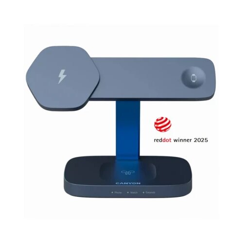 Canyon Wireless Charging Station Hexagon 310 3in1 DarkGrey/Blue Cene