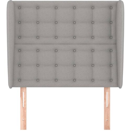  Uzglavlje s u&amp;scaron;ima svjetlosivo 93x23x118/128 cm od tkanine Slike