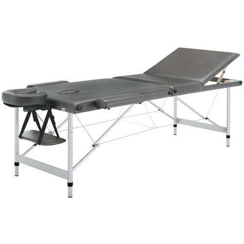 VidaXL Masažna miza s 3 conami aluminijast okvir antracit 186x68 cm Slike