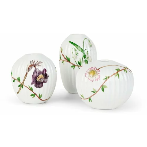 Kähler Design Komplet 3 miniaturnih porcelanastih vaz Hammershøi Spring