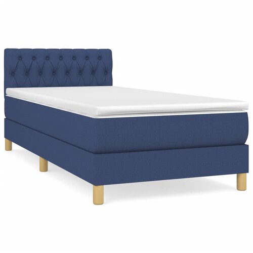 Maison Chic Box spring postelja - Vzmetna postelja z vzmetnico moder 90x190 cm blago SL6577, (21887605) Cene