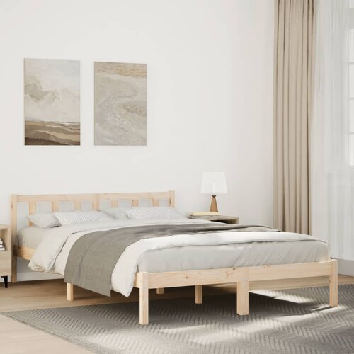 VidaXL Dugi okvir kreveta bez madraca 140 x 220 cm od borovine Slike