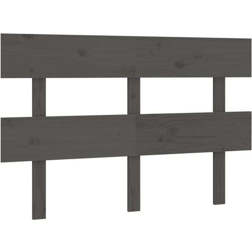 VidaXL uzglavlje za krevet sivo 124 x 3 x 81 cm od masivne borovine Slike