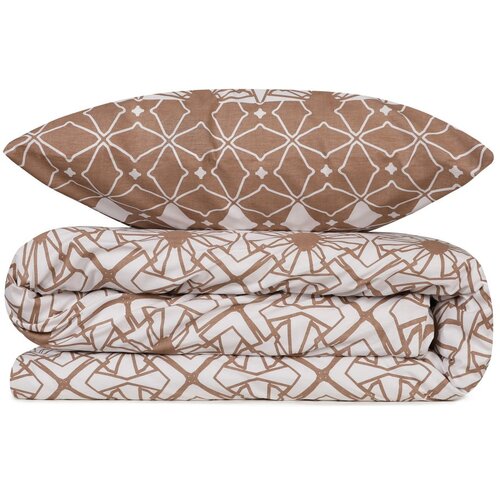 Mijolnir Alize - Brown BrownWhite Ranforce Double Quilt Cover Set (EU) (IT) Cene