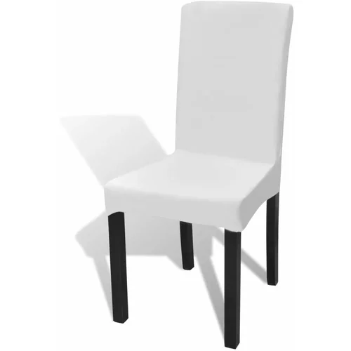  Bijele rastezljive navlake za stolice, 6 kom