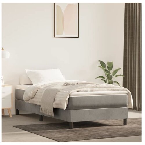  Box spring postelja z vzmetnico svetlo siva 80x200 cm žamet Cene