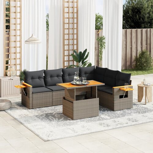 vidaXL 7-dijelni set vrtnih sofa sivi od poliratana Cijene
