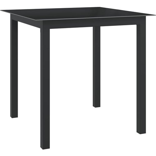 vidaXL Vrtna miza črna 80x80x74 cm aluminij in steklo Cene
