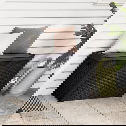  The Living Store Vrtna škatla za shranjevanje z blazino antracitna 125 L PP - Vrtna Škatla Za Shranjevanje, (21445442) Cene