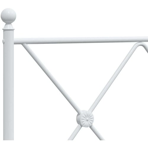 VidaXL Metalni okvir za krevet s uzglavljem bijeli 107x203 cm Slike