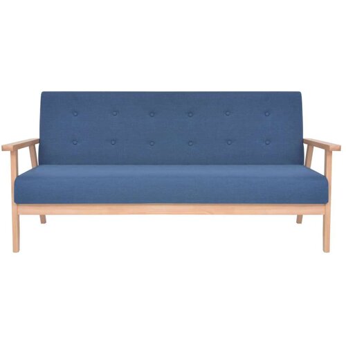  3-dijelni set sofa od tkanine plavi Slike