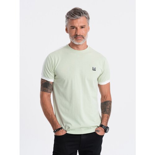 Ombre Men's cotton t-shirt with contrasting inserts Cene