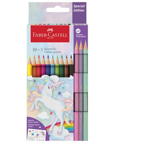  BOJE DRVENE 10BOJA PLUS 3BOJE DRVENE PASTEL UNICORN FABER CASTELL 111219 BLISTER Cene
