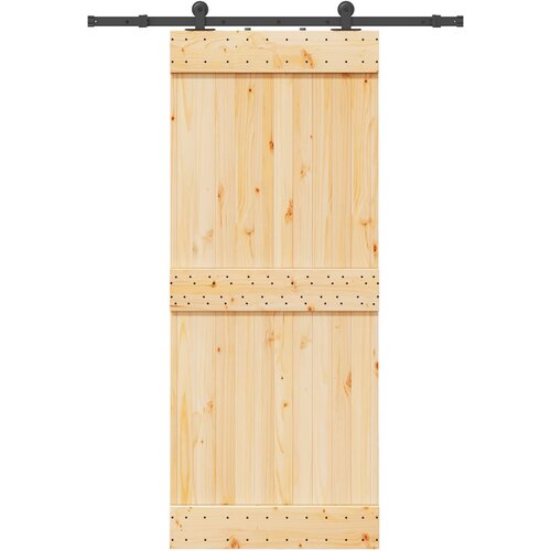 VidaXL Klizna vrata s priborom za montažu 85 x 210 cm masivna borovina Slike