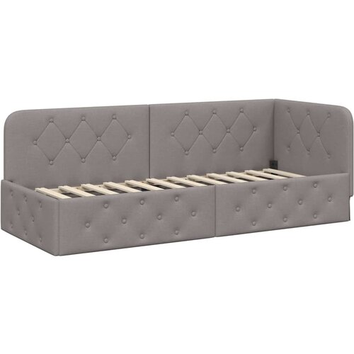 vidaXL Kotna postelja z vzglavjem Taupe 80 x 200 cm blago, (5000105898) Cene