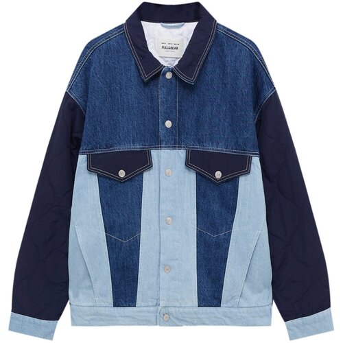 Pull&amp;amp;Bear Prehodna jakna moder denim Slike
