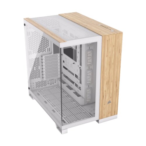 Corsair Kucište 6500X Mid-Tower dve komore kaljeno staklo bez napajanja bela bambus drvo (CC-9011284-WW) Cene