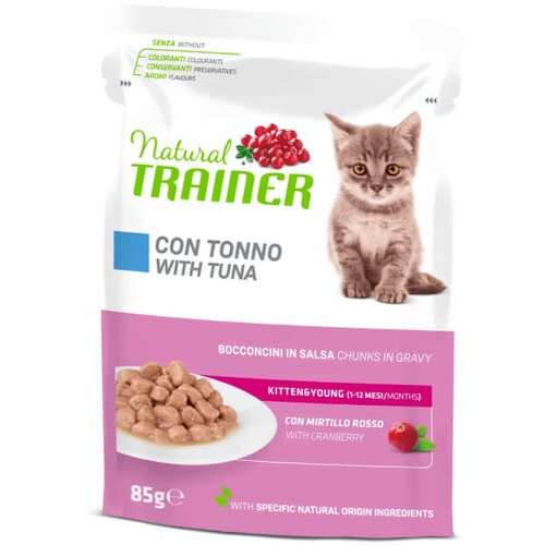 Natural trainer Cat Kitten&Young, vrečka - tuna - 85 g 12 x 85 g Cene