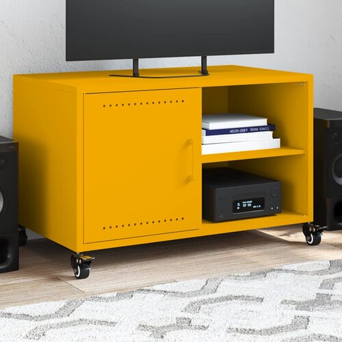 VidaXL TV omarica gorčično rumena 68x39x43,5 cm hladno valjano jeklo Slike
