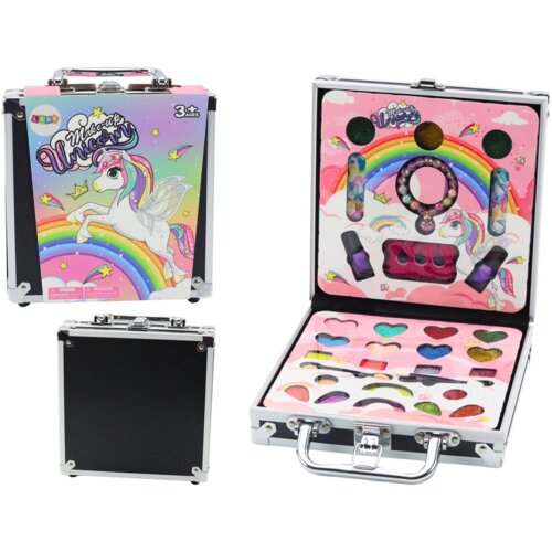 Beauty Set in a Suitcase Eyeshadows Glitters Nail Polishes Black Cijene