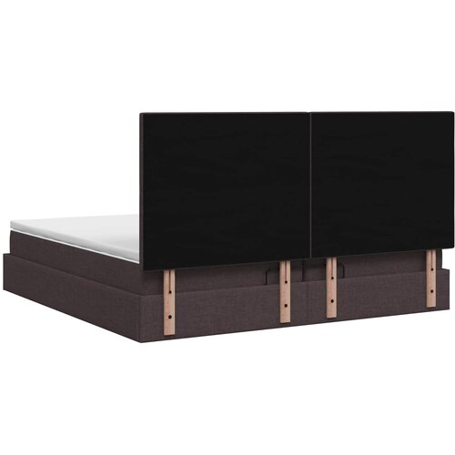  Krevet od pjene s madracem i LED-om Tamno smeđa 200 x 200 cm Slike