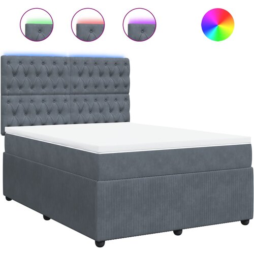 Maison Chic Box spring postelja - Vzmetna postelja z vzmetnico temno siva 140x200 cm žamet SL23607, (21891226) Cene