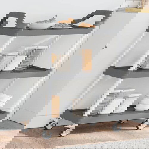 vidaXL Kolica s 3 razine siva 81 x 41 x 92 cm aluminijska Cijene
