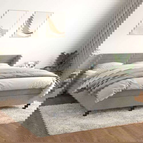  S oprugama i madracem svjetlosivi 140x190 cm baršunasti Cijene