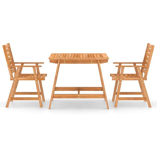  3-dijelni vrtni blagovaonski set od masivnog bagremovog drva Smeđa Slike