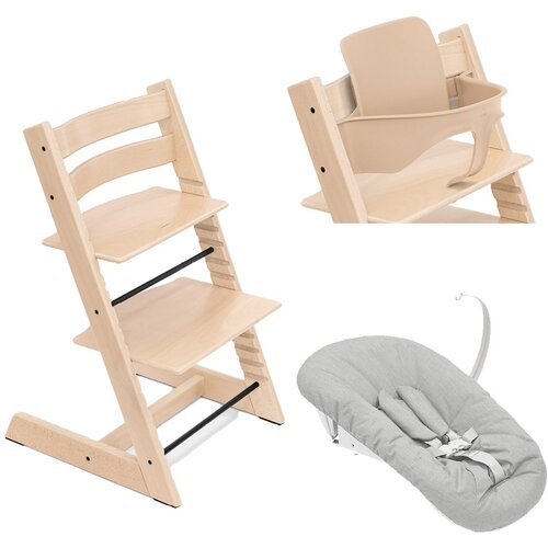 Stokke stol za hranjenje Tripp Trapp set 3v1 natur/grey 685700- lezalka Cene