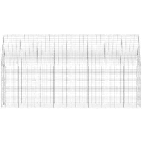  Kavez za zečeve Srebrno 400 x 100 x 210 cm Cinkani čelik Slike