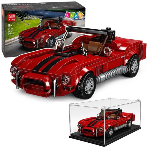  Construction Bricks Classic Car S.Cobra Red Display Case 391 pcs. Cene