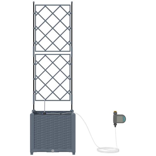  Vrtna saksija 2 pcs Svijetlo siva 40 x 40 x 142 cm Plastika Slike