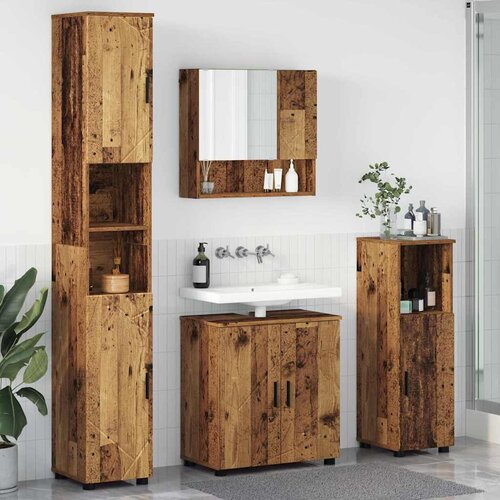 vidaXL Set namještaja za kupaonicu 4 pcs Staro drvo 61 x 35 x 64 cm Cene