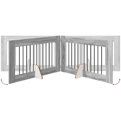  Vrata za pse s postoljem 4 pcs Siva sonoma 100 x 60 cm Slike