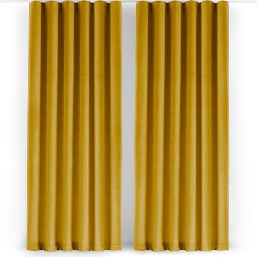 Filumi Gorčično rumena žametna zavesa za delno zatemnitev 140x175 cm Velto &amp;ndash; Slike