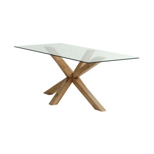 Trpezarijski sto dining table Agerby 90x190 glass/oak ( 3670218 ) Slike