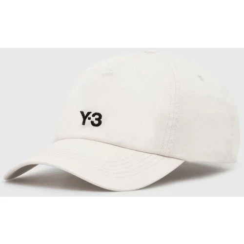 Y-3 Pamučna kapa sa šiltom Dad Cap boja: bež, s aplikacijom, IN2390