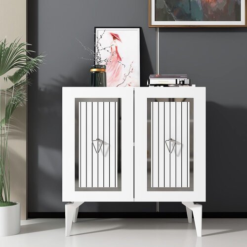 Woody Fashion Capri - White, Silver WhiteSilver Console Cene