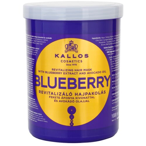 Kallos Blueberry revitalizacijska maska za suhe, poškodovane, kemično obdelane lase 1000 ml Cene