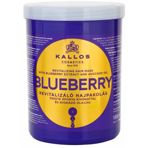 Kallos Blueberry revitalizacijska maska za suhe, poškodovane, kemično obdelane lase 1000 ml