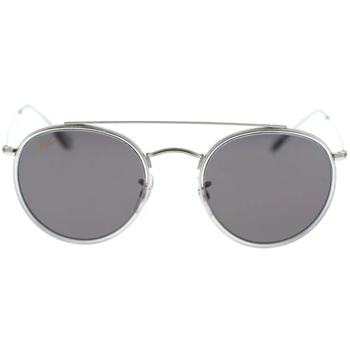 Ray-ban Occhiali da Sole Round Double Bridge RB3647N 9211B1 Srebrna