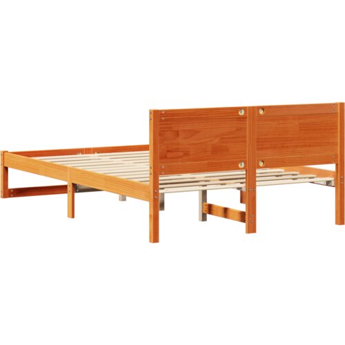  Okvir kreveta Ula&amp;scaron;teni smeđi Čvrsta borovina 120 x 200 cm Slike