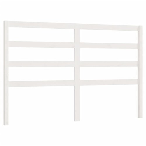 Maison Chic posteljno vzglavje - vzglavna omarica - nočna omarica belo 126x4x100 cm trdna borovina, (21706003) Slike