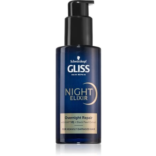 Schwarzkopf Gliss Night Elixir eliksir brez spiranja za poškodovane lase 100 ml Cene